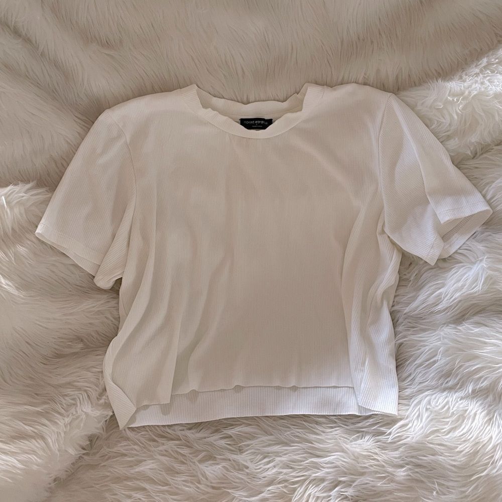 Naked wardrobe white crop top